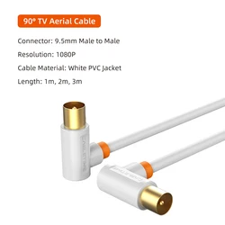 CABLETIME Right Angle High - Definition TV Aerial Cable 1080P Video Connector - 3m (AV Cable)