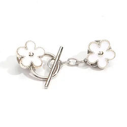 Elegant Metal Button Set for Women's Clothing - Decorative Brooch Style (White-5PCS)