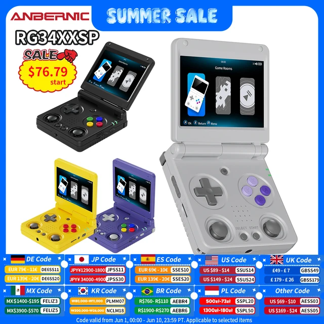 ANBERNIC RG34XXSP Console de jeu portable rabattable 3.4 ''écran IPS Linux 64 bits 64G 5000 + jeux prise en charge WIFI HDMI sortie TV Streaming 1