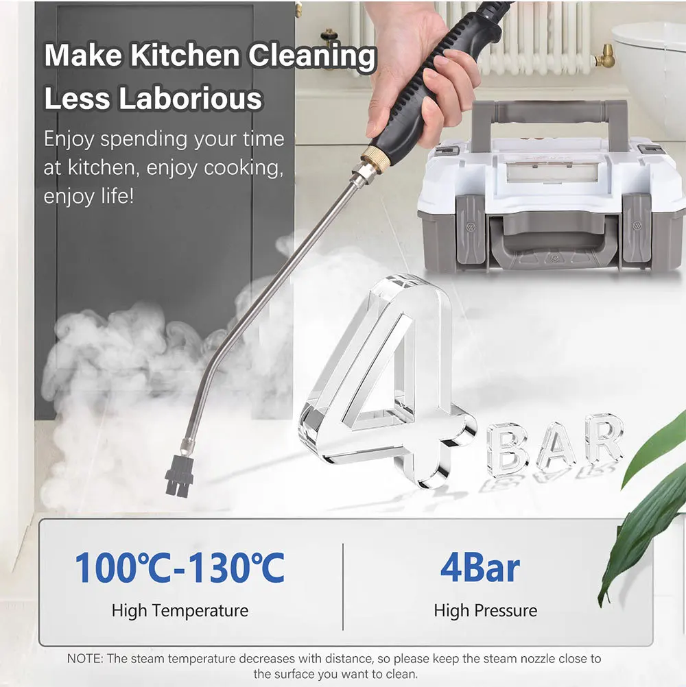 High Temperature and Pressure 110V 220V Steam Cleaner Range Hood 4Bar Intelligent Cleaning Machine High Pressure Pulse 5
