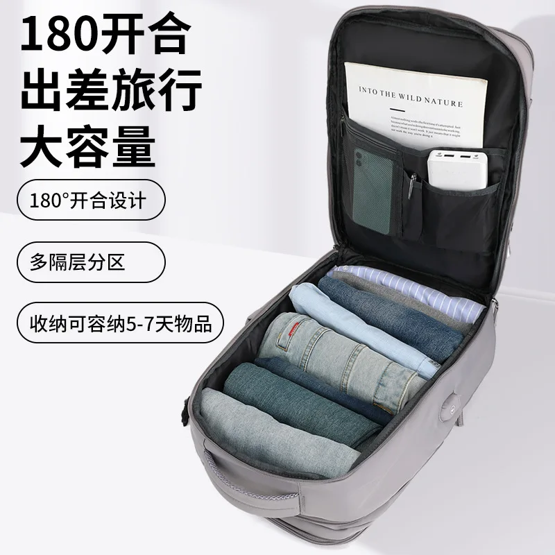 New Expansion Backpack Unisex Backpack Travel Oversized Capacity Luggage Bag Shoe Compartment Waterproof Casual Bag