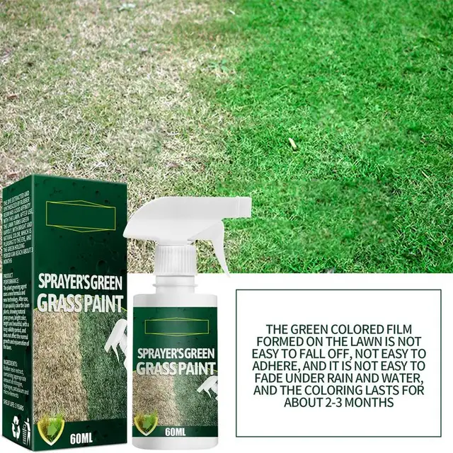 60 Ml Zöld Fűszűrő Permet Festék Javítás Fűfesték Folyékony Spray-I Környezetbarát, Gyors Hatású Gyeppermet - Image 5