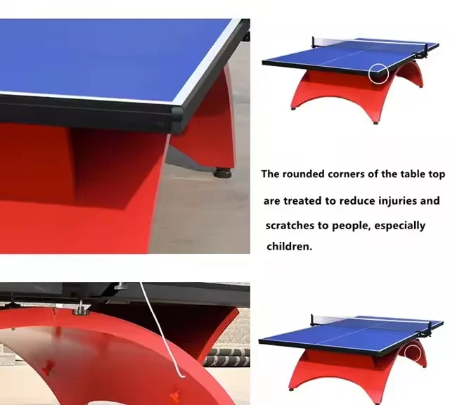 Manufacture Indoor Table Tennis Table 18mm PingPong Rainbow Legs Cheap Price