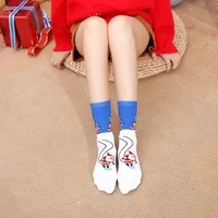 5 pairs of autumn winter santa claus women's socks elk christmas tree geometric cotton socks 4