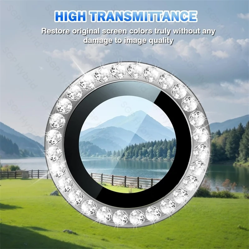 Luxury Diamond Metal Ring Camera Protector Case