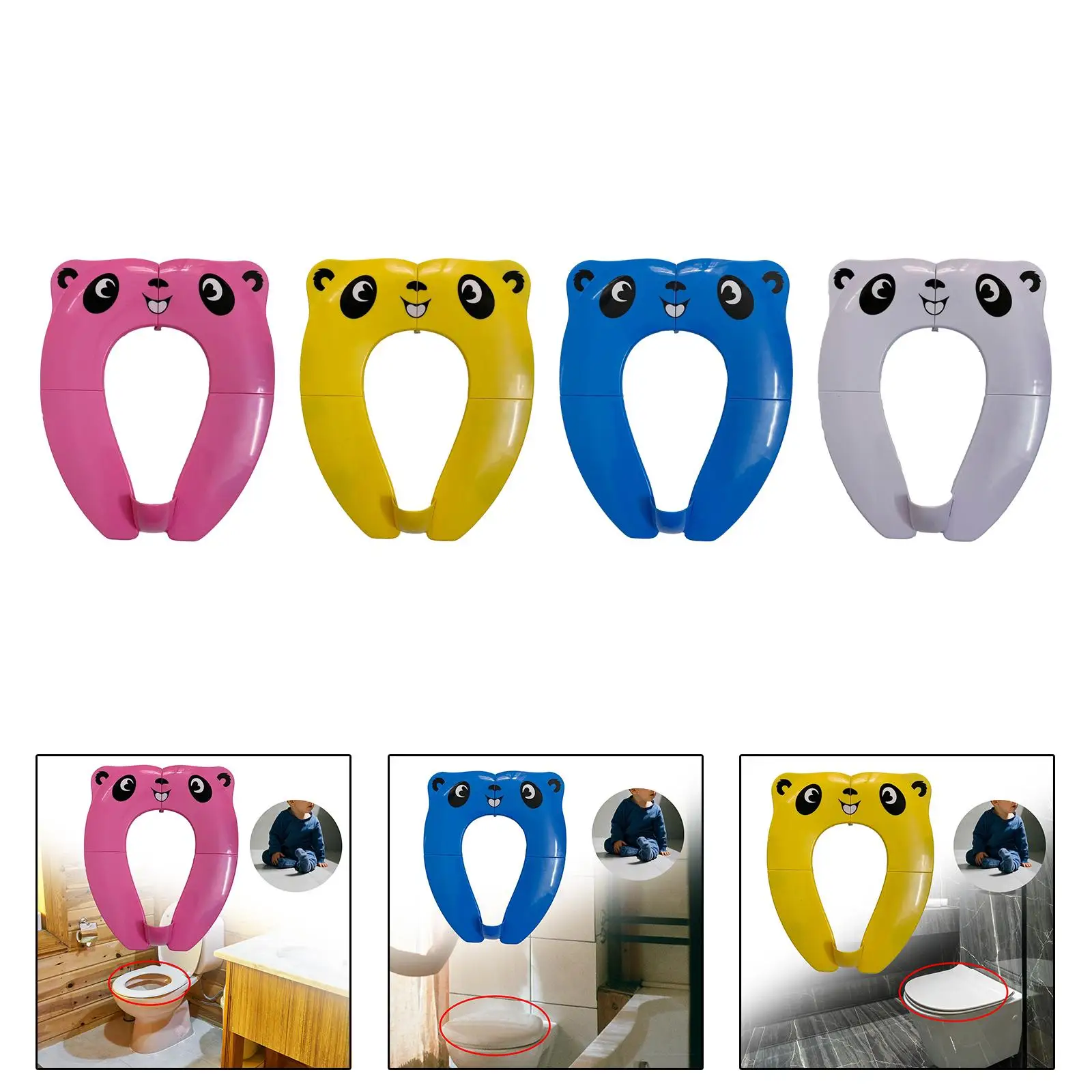 Folding Travel Potty Seat Reusable Toilet Pad Potty Toilet Seat with Splash Guard for Home Toddlers Children Kids 2