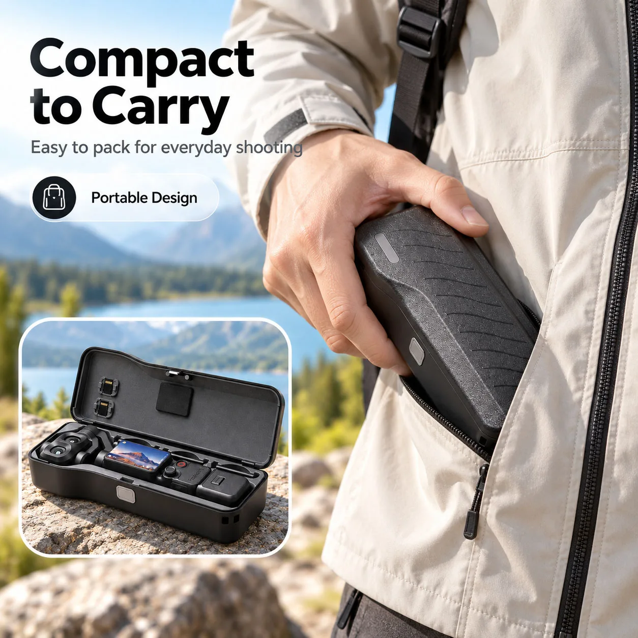 SOARSHOT Hard Carrying Case for DJI Osmo Pocket - Protective Storage Box with Filter and SD Card Slots