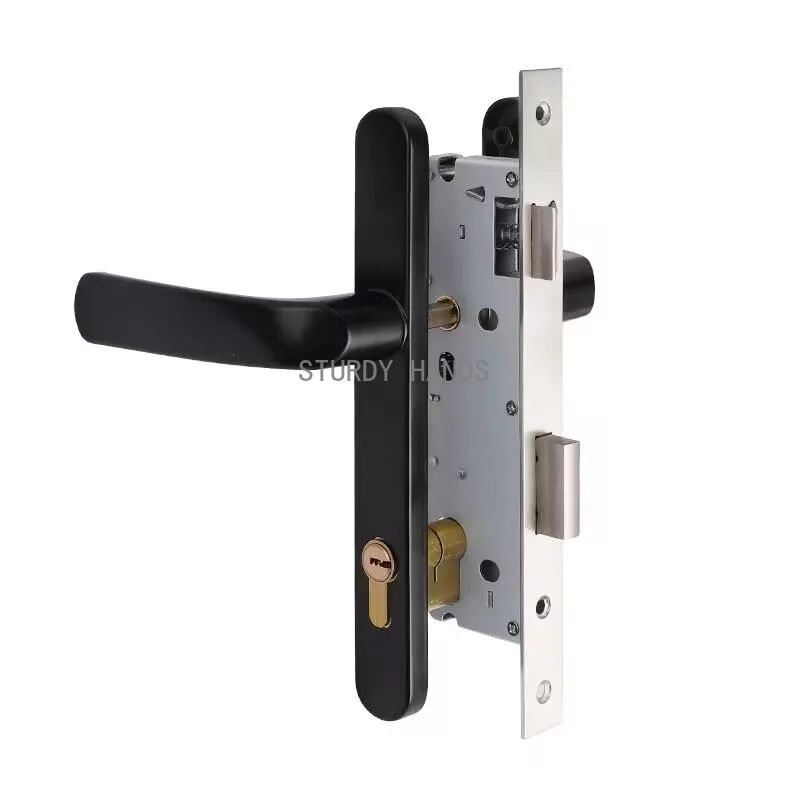 Thickened Stainless Steel 85 * 35/30/25/20 Series Lock Plastic Steel Aluminum Alloy Flat Door Lock Body 1 set door lock Excluding keys