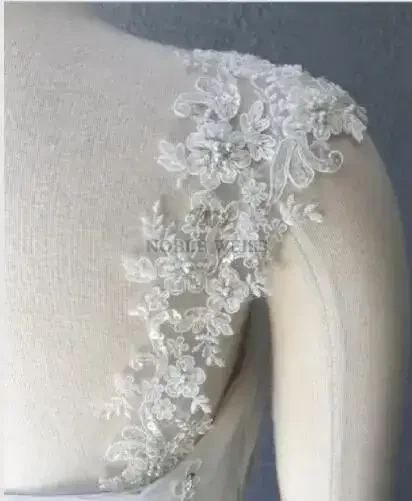 Wedding Shawl Beaded Appliques Removable Shoulder Straps for Strapless Dress