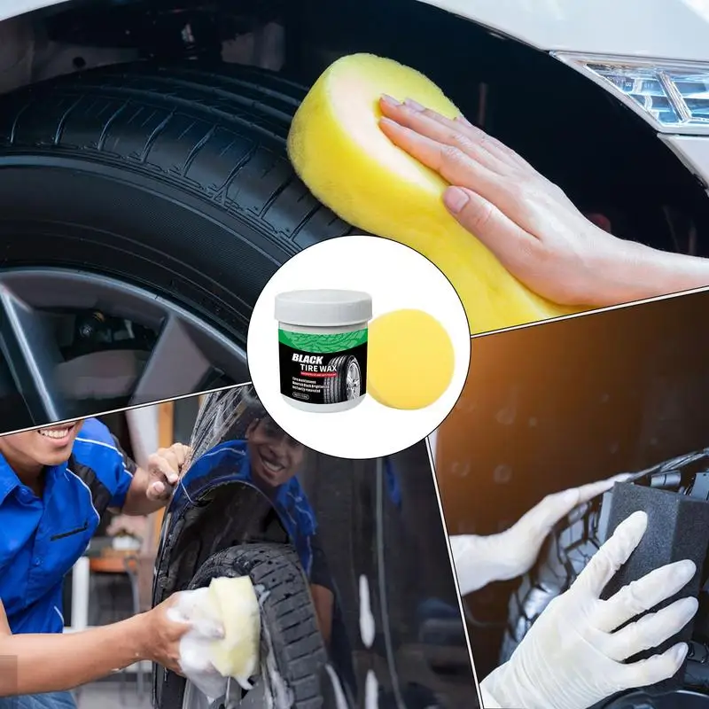 Tire Cleaner Car Tire Cleaner Cream 150g Protectant Stain Remover and Polisher Auto Detailer Cream Cleaning Tool for Tyre