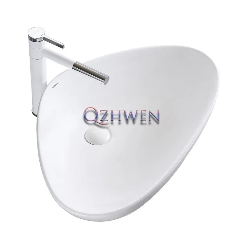 Triangle Bathroom Sink Modern Minimalist Home Toilet Ceramic Washbasin Hotel Washroom Countertop Art Basin 59X39X14cm