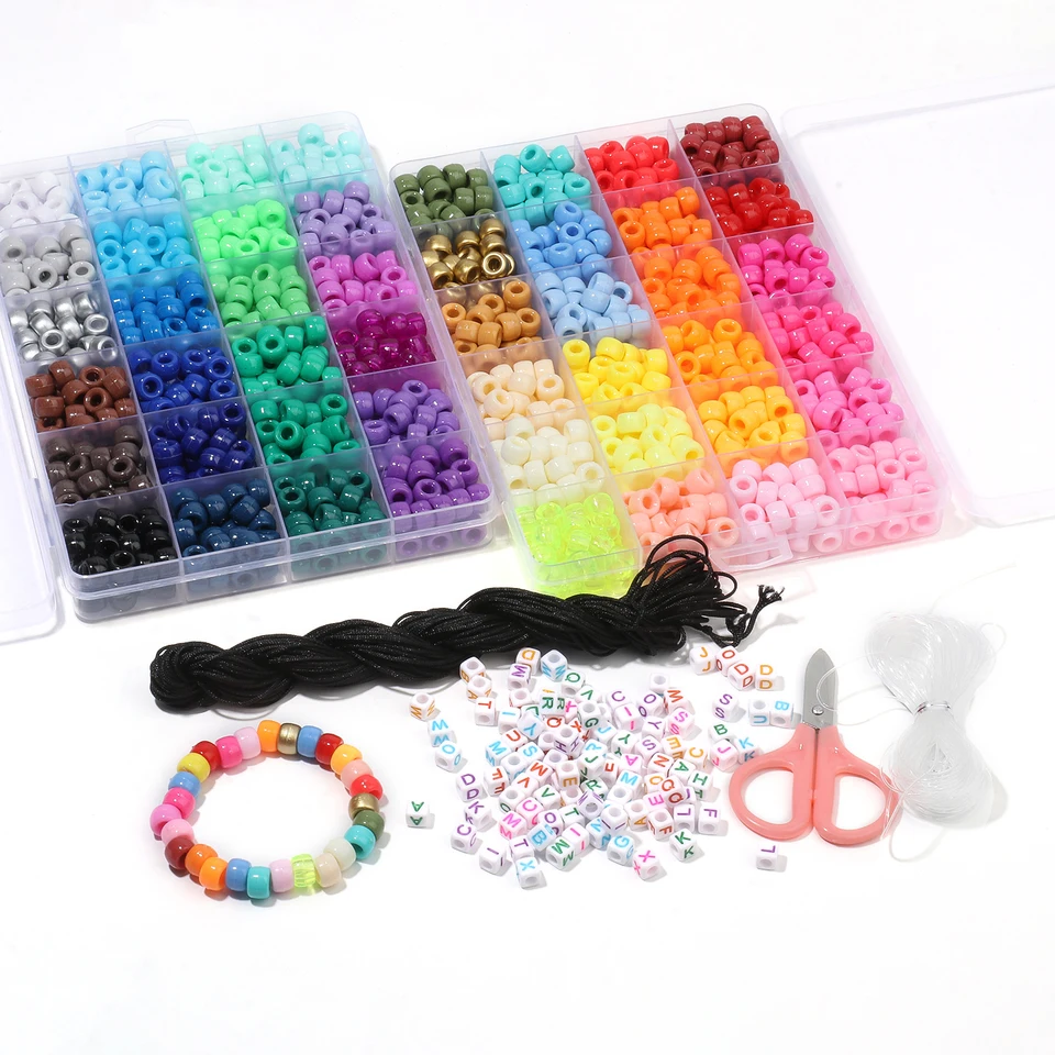 Kralen DIYMakingRound Goud Zilver Kleur Acryl Nummers Spacer Kralen for Sieraden Maken DIY Ketting Armband Accessoires-B08602,500 stuks (Color : B07836, Size : 100pcs