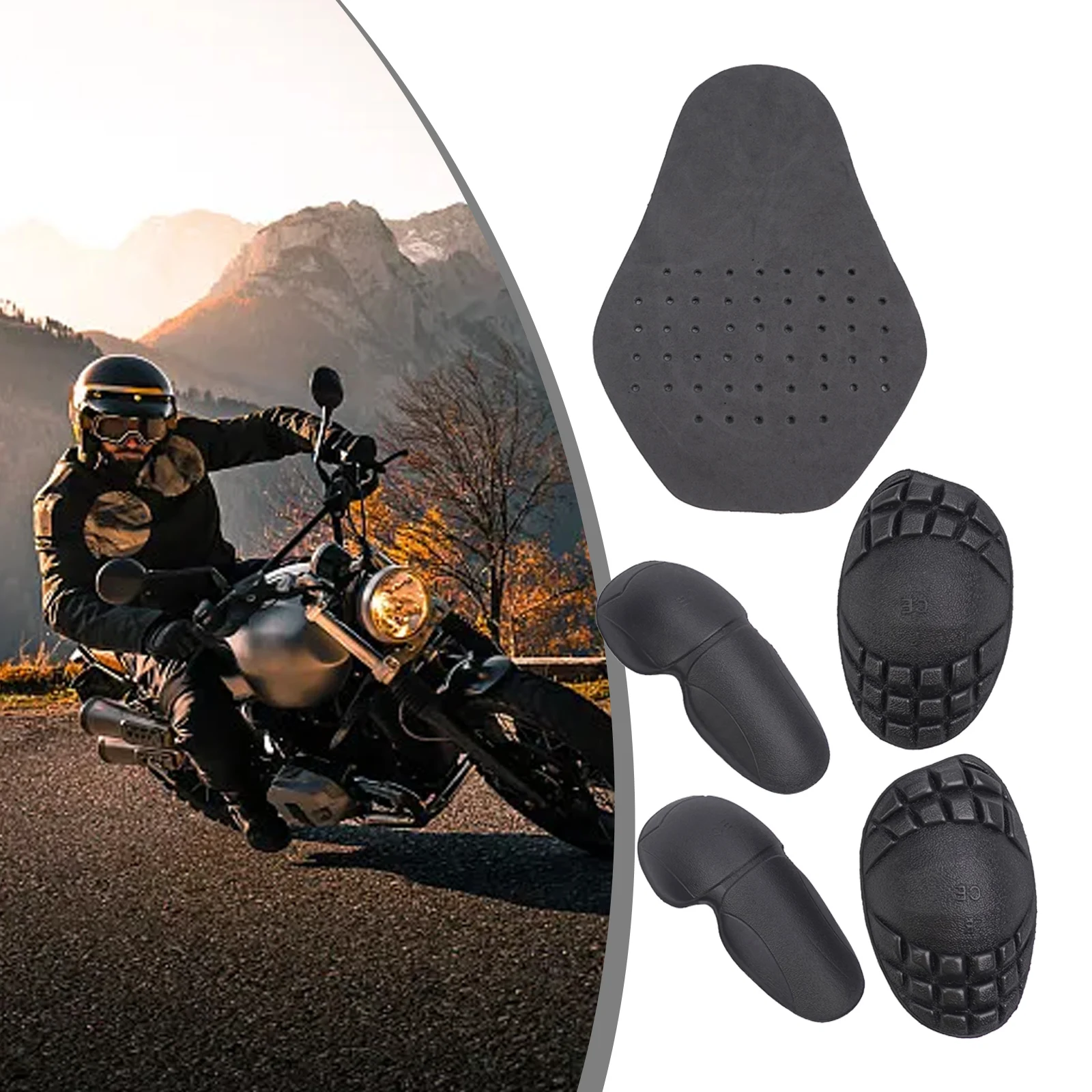 5PCS Motorrad Fahrrad Reiten Jacke Reiten Kleidung EVA Wärme-gepresst Schulter Pads Zurück Ellenbogen Schulter Rüstung Einsatz Schutz – Detail 2