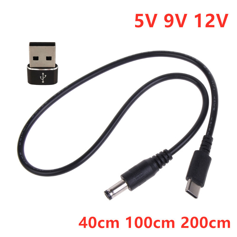 USB Type C PD to DC 5.5x2.1mm Power Supply Cable 9V 12V 5V USB C Cable Adapter for LED Strip TV BOX Camera Wireless Router