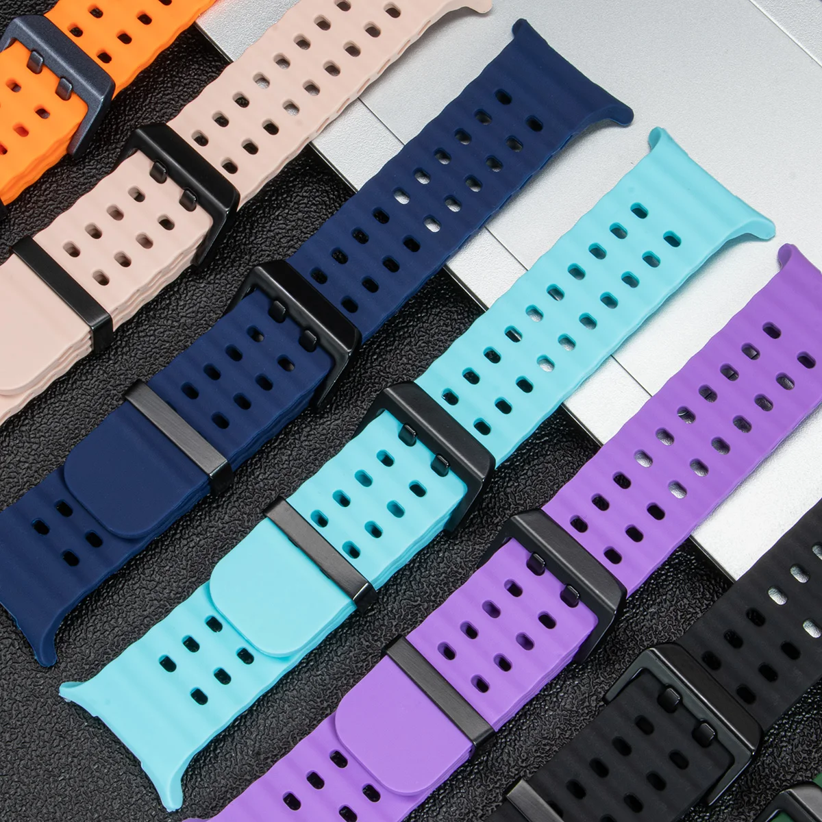 Marine Band Silicone Strap Bracelet for Galaxy Watch Ultra 47mm - Premium Sports Watchband Accessory