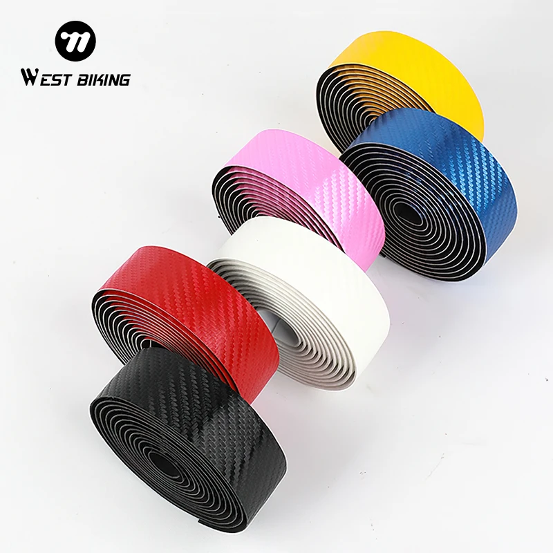 WEST BIKING Bicycle Handlebar Tape EVA+PU Anti-slip Shockproof Road Bike Handle Belt Wraps With Bar End Plugs Bike Accessories