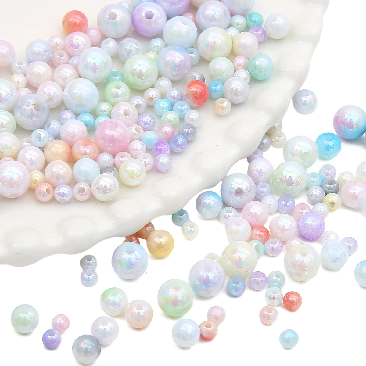 NEUE runde Acrylperlen 4/6/8 mm lose Abstandshalter für die DIY-Schmuckherstellung – Armbänder, Halsketten, Anhänger, Ohrringe – Detail 10