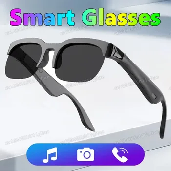 Nuovo controllo della fotocamera Occhiali intelligenti 2025 Occhiali da sole musicali Cuffie Cuffie per chiamate Bluetooth senza fili Occhiali audio HIFI per Android