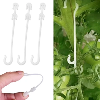 50 pz A Forma di J Frutta Ciliegia Pomodoro Gancio per l'orecchio Giardino Verdura Pianta Uva Supporto Viti Clip di Fissaggio Traliccio Gancio Fibbia Fissa 1