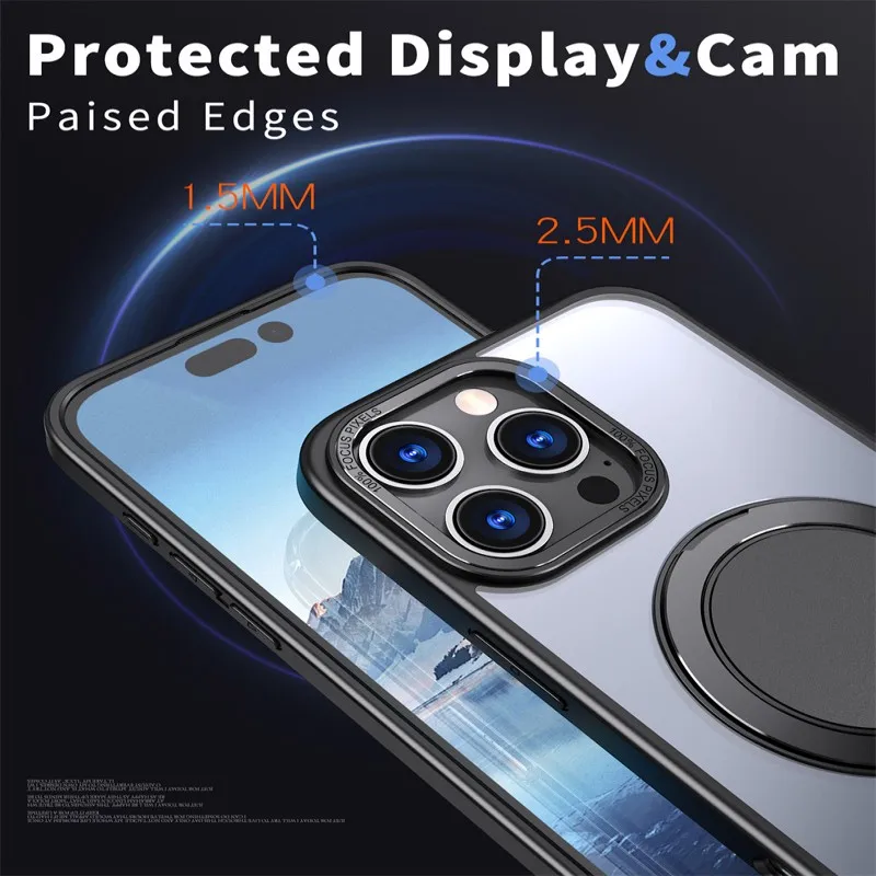 Magnetic Shockproof Phone Case with Rotating Bracket and Enhanced Protection