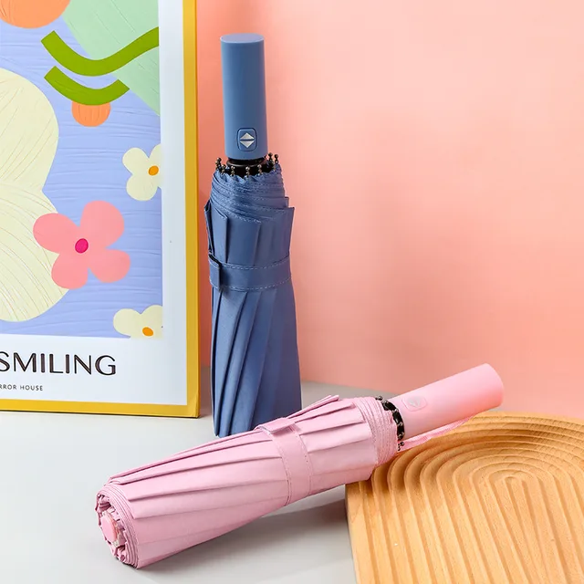 Big 12 Bordák Erős Esernyő Nagyítás 108 Cm Átmérőjű Automatikus Uv Parasol Szél És Eső Ellenállás Bumbershoot - Image 2