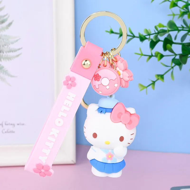 Sanrio personagens hello kitty kuromi mymelody cinnamorol chaveiro pingente  japonês cherry blossom série presente para meninas - AliExpress