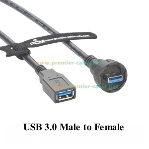 USB 3.0-Auto-Montagebündiges Kabel, IP67, Typ A-Stecker auf Stecker-Verlängerungskabel, 5 Gbit/s, wasserdichte Außensteckdose für Motorrad, Boot – Detail 1