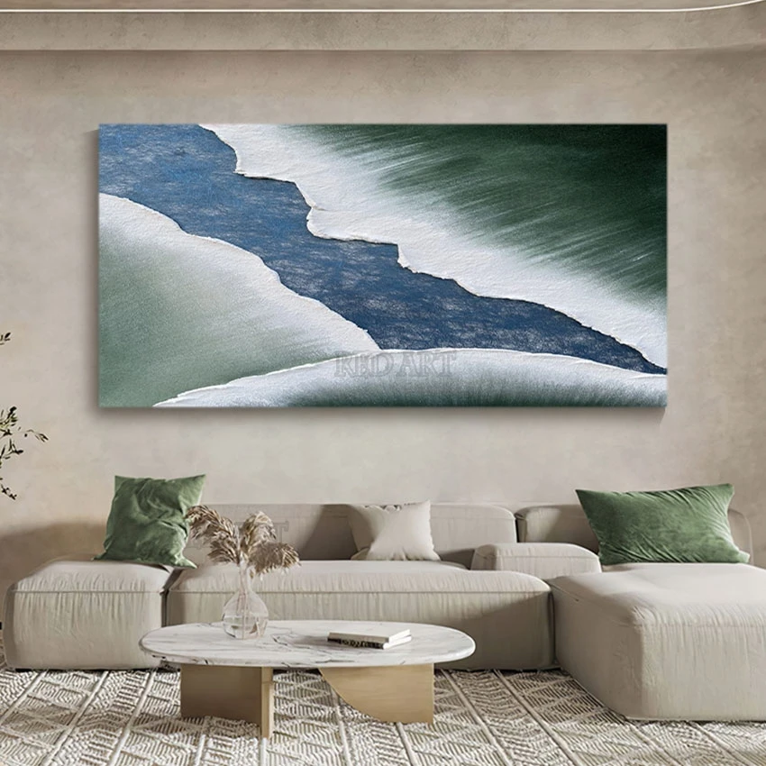 

Home Decor Pieces Sea Wave Textured Oil Painting Wall Showpieces Art Paintings Artwork On Canvas Modern Handmade Murals Picture