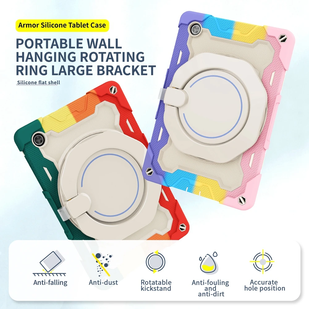 Per Lenovo Tab M10 Hd Gen 2 Tb-X306F Tb-X306L Tb-X306X Custodia Per Bambini Sicura Pc Silicone Antiurto Pull Ring Stand Tablet Cover