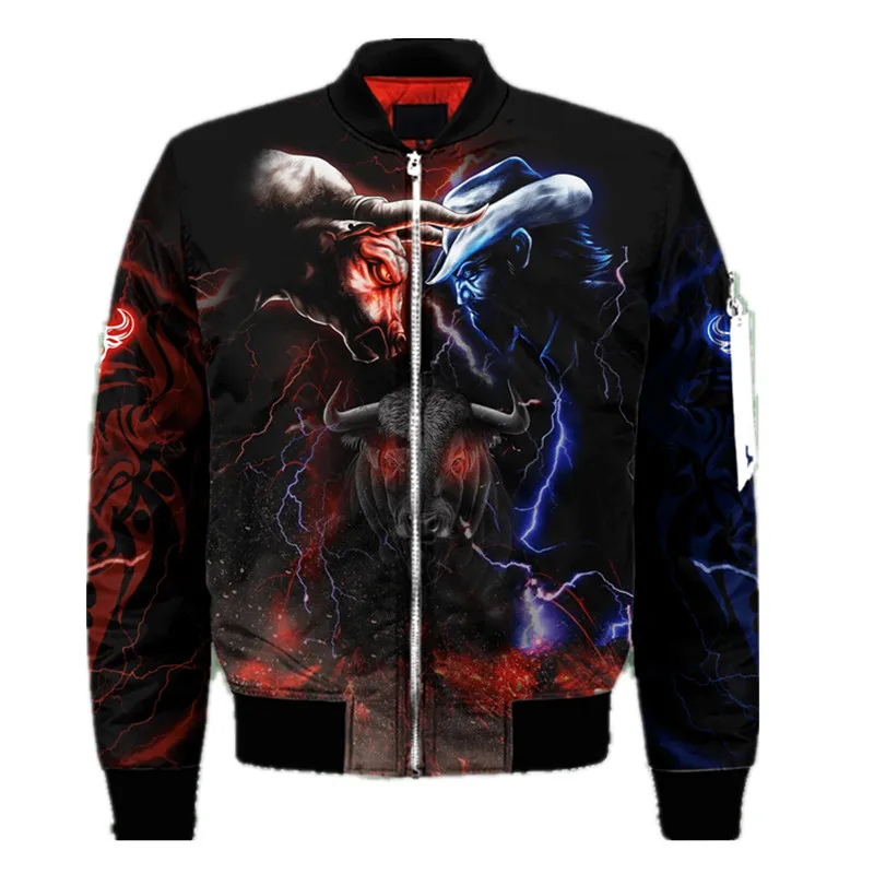 

New Men's Customized Name Bull Riding 3D Printed Winter Zipper Jacket Casual Unisex Harajuku Street Long Sleeve Jacket