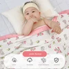 Baby Blanket Cotton 6 Layers Thicken Soft Newborn Muslin Swaddle Blankets Summer Cartoon High-density Breathable infant Blanket 5