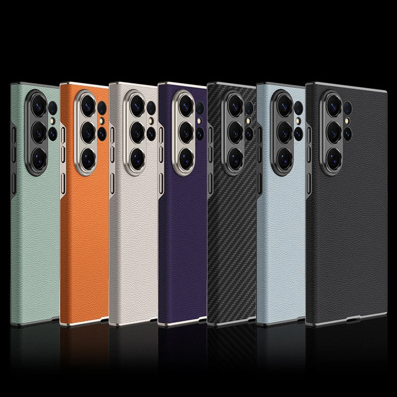 Leather Curved Ultra-Thin Matte Business Shockproof Case with Full Lens Coverage