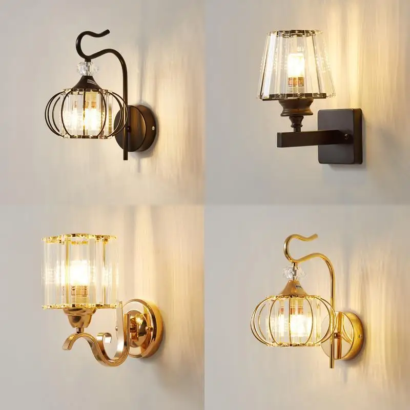 

ZK50 New Modern Simple Bedroom Bedside Lamp Eye Protection Crystal Wall Lamp Living Room Study Corridor Aisle Stairwell Lamps