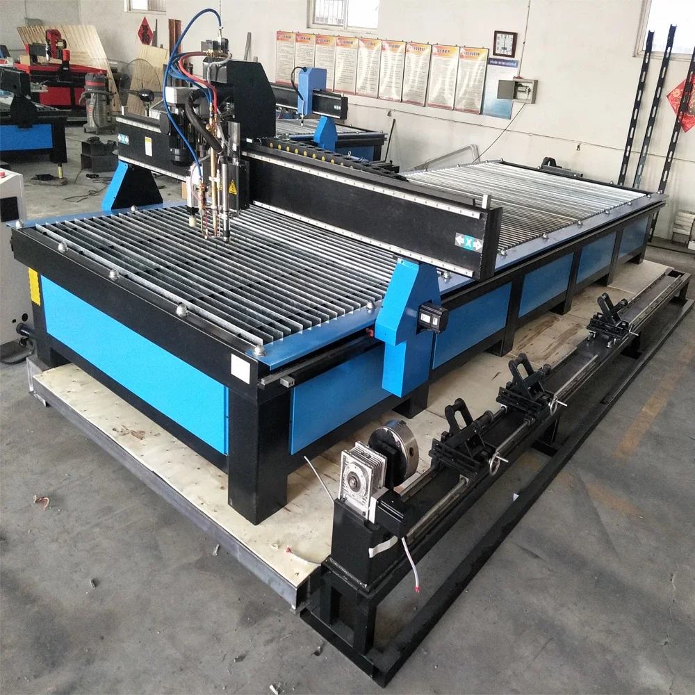 

Own Factory Thick Metal Cutter 1325 1530 With Flame Head/4 Axis Table Cnc Plasma Cutting Machine With Chuck Rotary