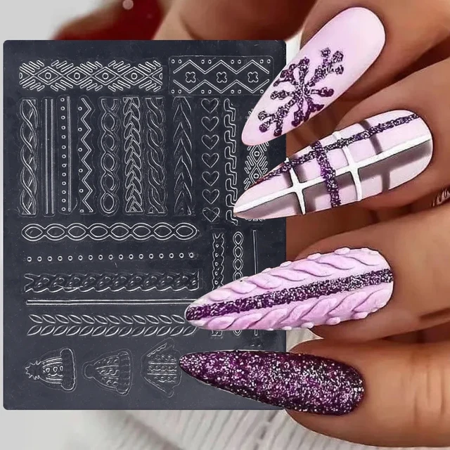 3D Silicone Nail Carving Mold Snowflake Butterfly Multi-Designs