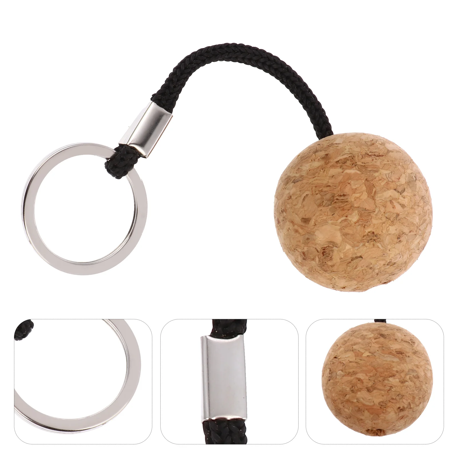 

2 Pcs Cork Float Rubber Boat Accessories Kayaks Canoe Supplies Pvc Floating Ball Keychain Water Buoyant Ring Fob Round