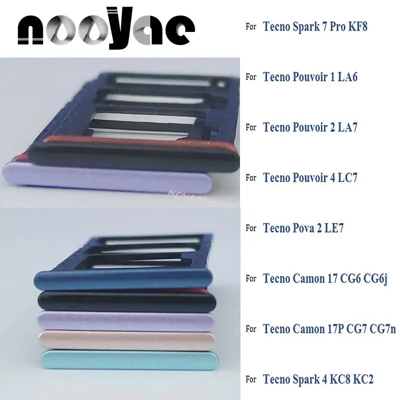 Top Sim Card Vassoio Per Tecno Spark 7 4 Pro Pouvoir 1 2 4 Pova 2 Le7 Camon 17 17P Sim Holder Slot Adapter Reader