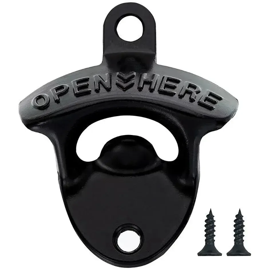 1pc OPEN HERE Bottle Opener Wall Mounted with Screws Vintage Retro Alloy Beer Opener BBQ DIY Tools Bar Decor Kitchen Gadgets