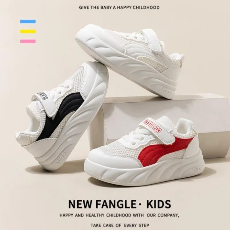 

Children's Sports Sandals White Thin Breathable Boys Girls Mesh Sneakers White Soft Bottom Non-slip Kids Small White Shoes