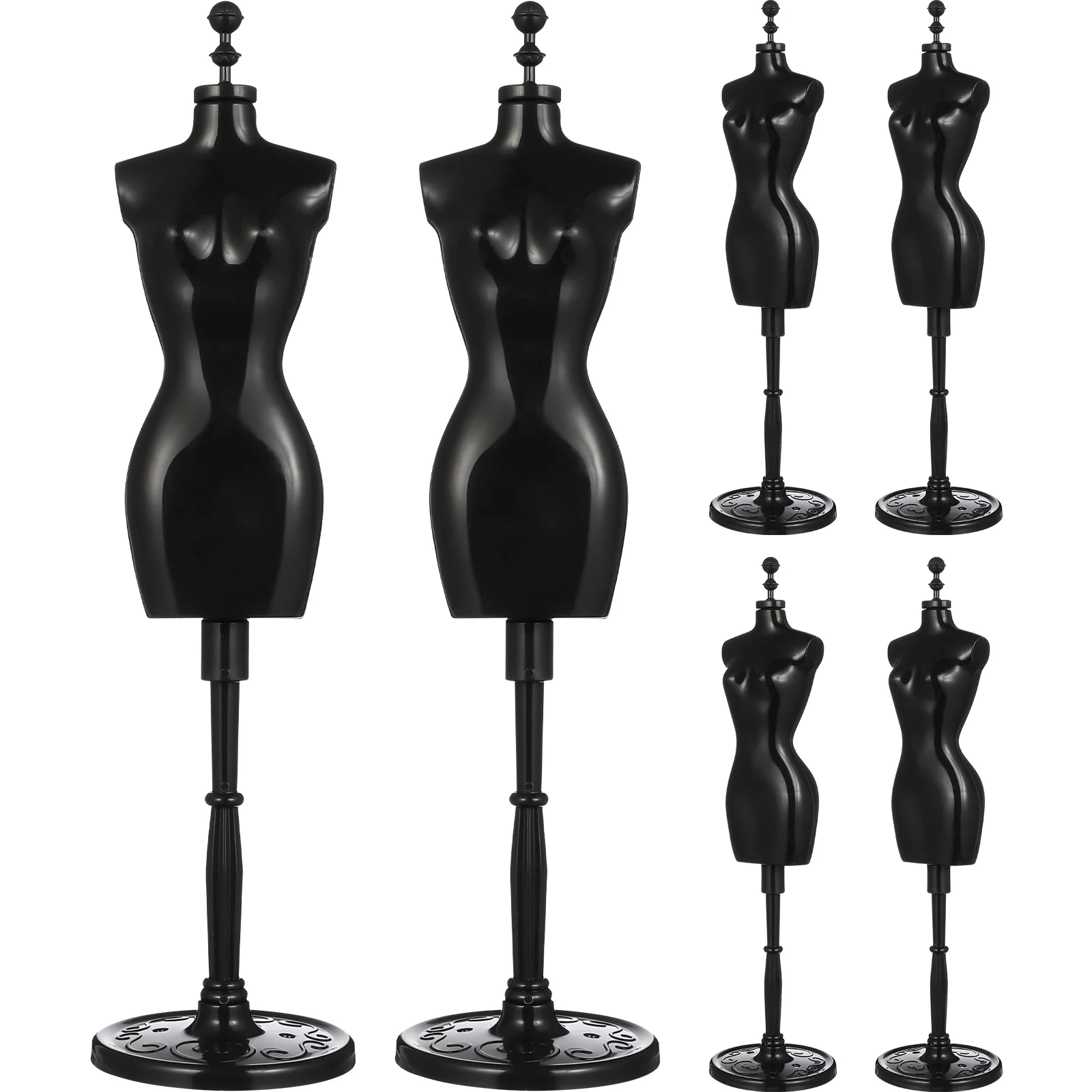 

6Pcs Doll Mannequin Dress From Plastic Mini Cloth Gown Display Support Holder Doll Dress Display Stand Doll Clothes Dollhouse