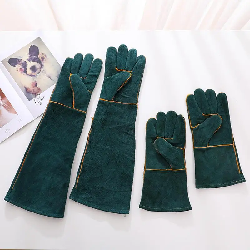 Animal Handling Gloves Leather Anti-grasping Anti Bite Protective Gloves Cat Dog Snake Gardening Pets Handling