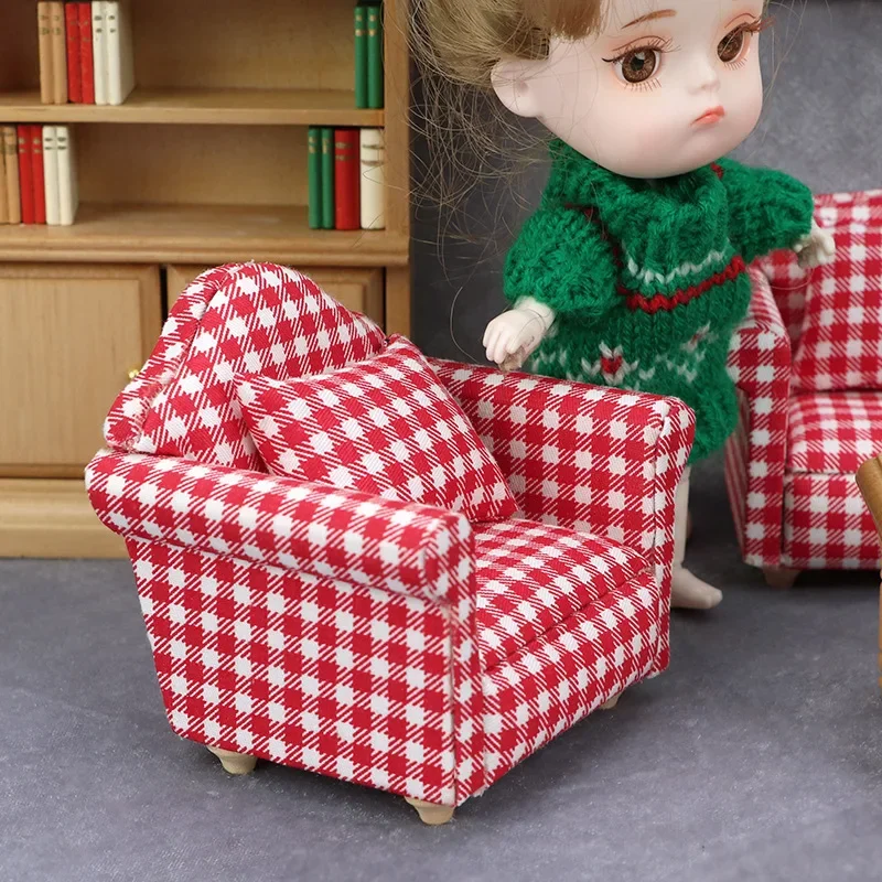 1:12 Miniature Dollhouse Mini Cute Sofa or Pillows for Dolls Kids Simulation Dollhouse Furniture Toy Gift Dollhouse Accessories 2