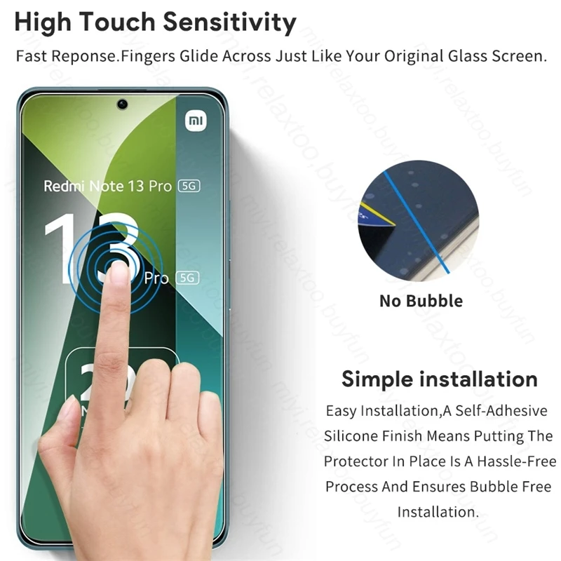 Premium 4-in-1 Tempered Glass Case with Screen Protector and HD Film