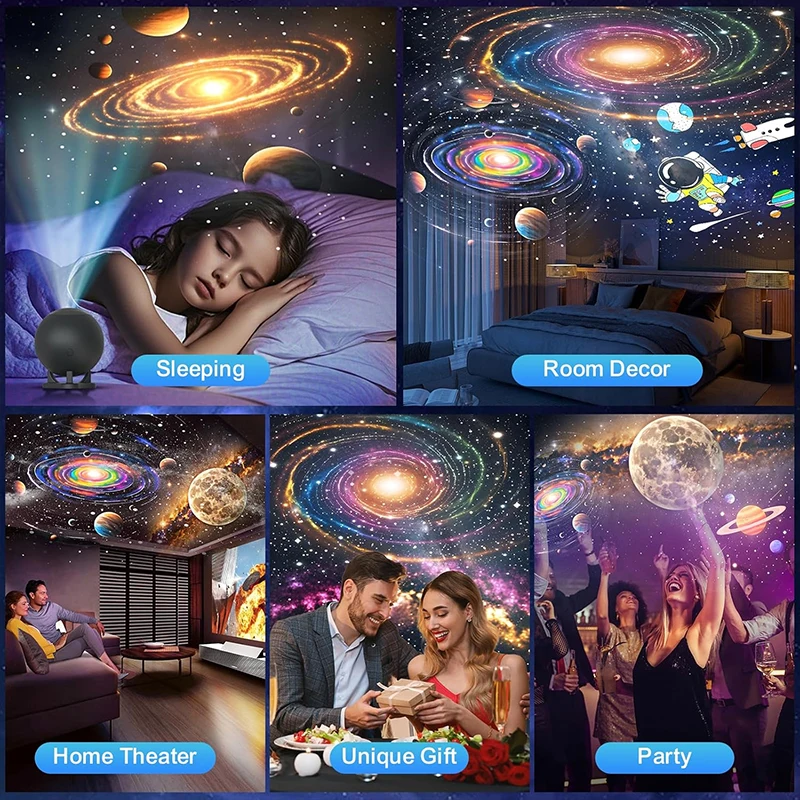 Planetarium Projector for Bedroom, 12 Image Discs, Galaxy Projectors Star Night Light, Ceiling Mood Lighting, Space Lamp - 6