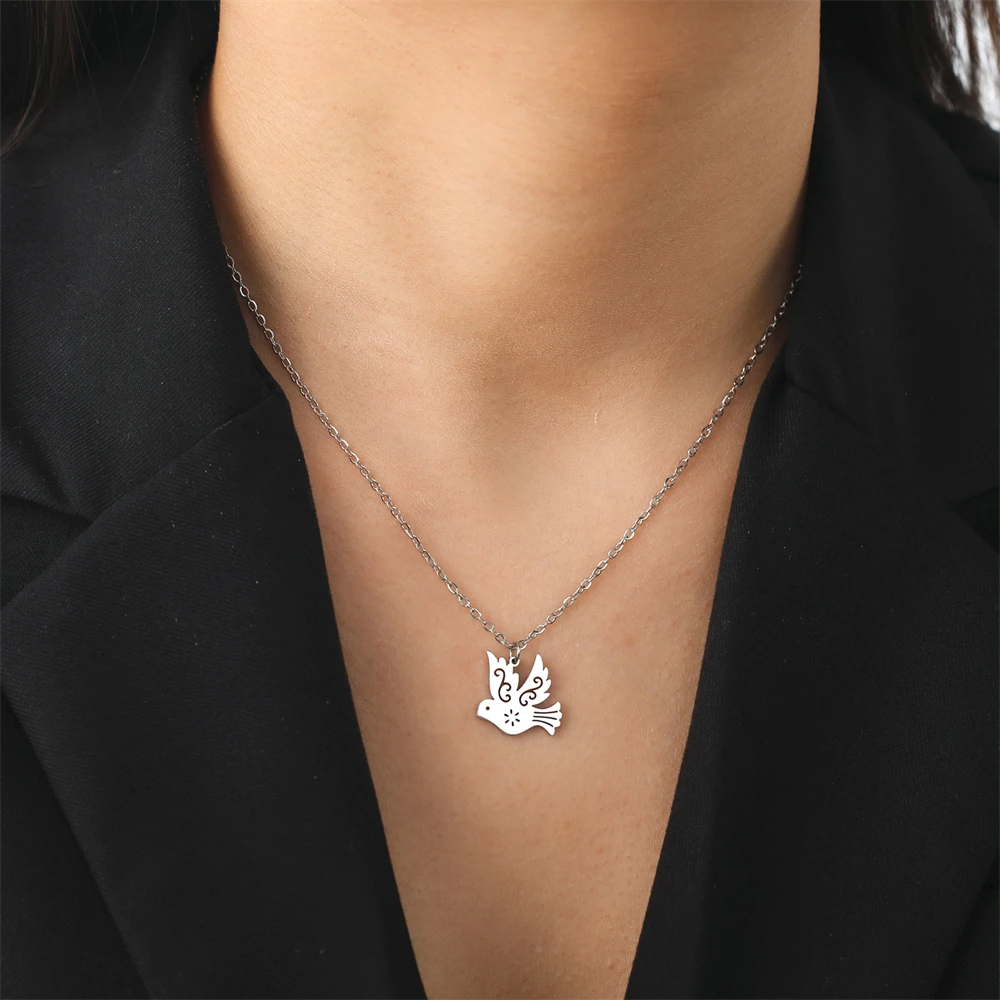 5 teile/los Großhandel Frauen Halskette Ohrringe Charms Edelstahl Vogel Charme Für Schmuck Machen Diy Tiere Anhänger Zubehör – Detail 11