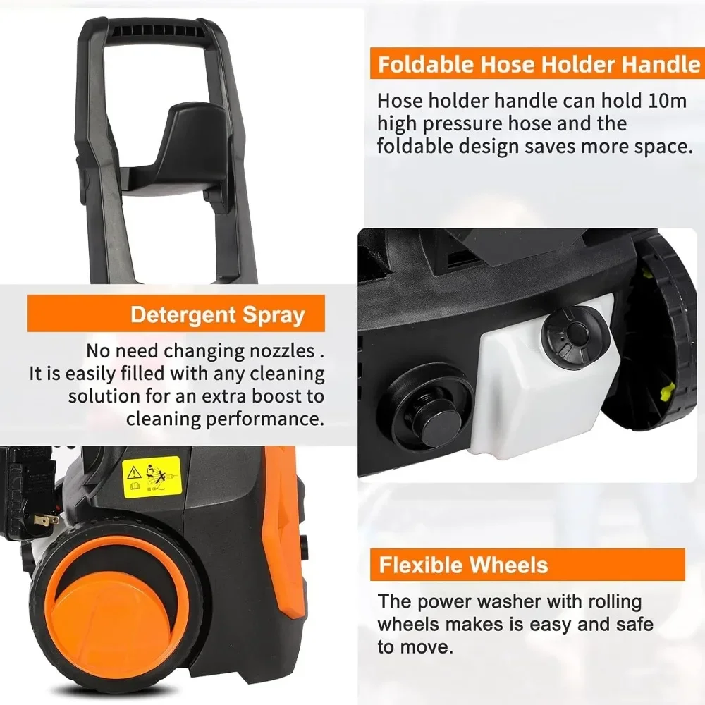 Electric Pressure Washer 4000 PSI 2.8 GPM Pressure Washer Power Washer, High Cleaner Machine with 20 FT Hose, 5 Nozzles