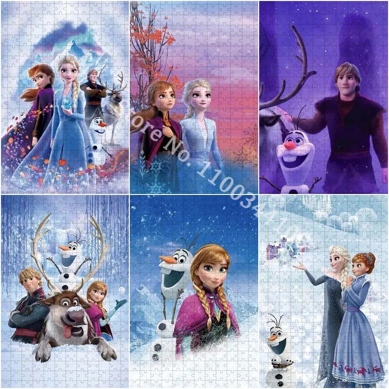 

Disney Cartoon Frozen Princess Elsa Anna Kristoff Puzzle 1000/500/300 Pieces Learning Education Kids Adults Toys Puzzles