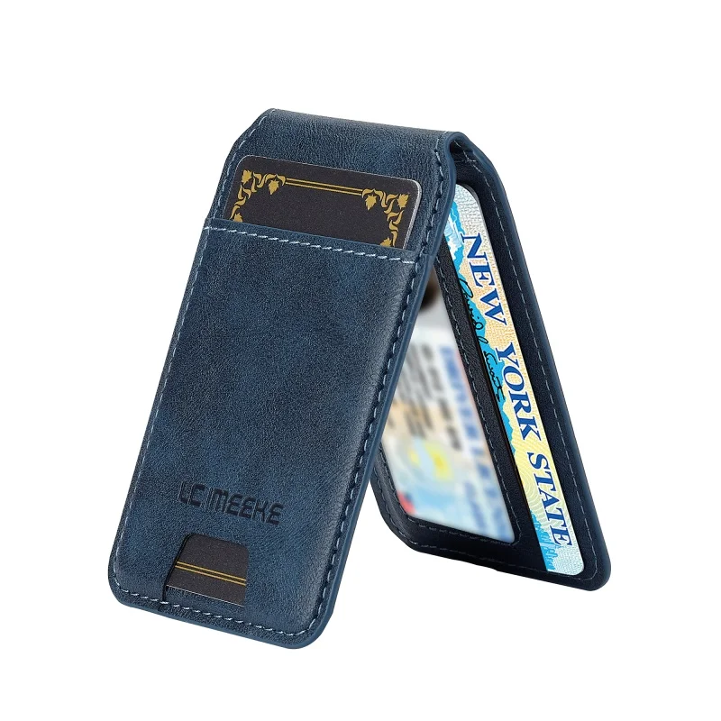 Premium Magnetic Leather Wallet with Phone Stand - 3 Card Holder & Accessories