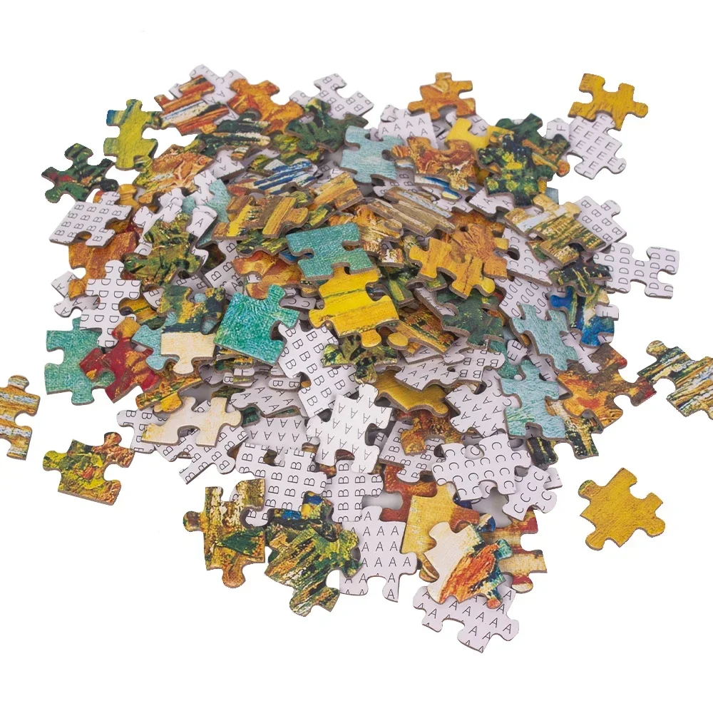 MaxRenard 68*49cm Jigsaw Puzzle 1000pcs Adult Fine Art Painting Collection Toys Van Gogh Bumper Harvest Home Wall Decoration 5