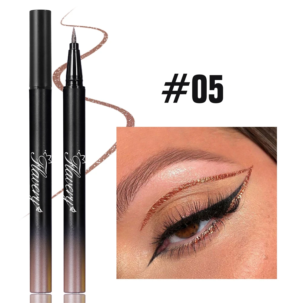 Flüssiger Eyeliner In Rauchigem Schwarz-violett Mit Glitzer Effekt_voghion.com